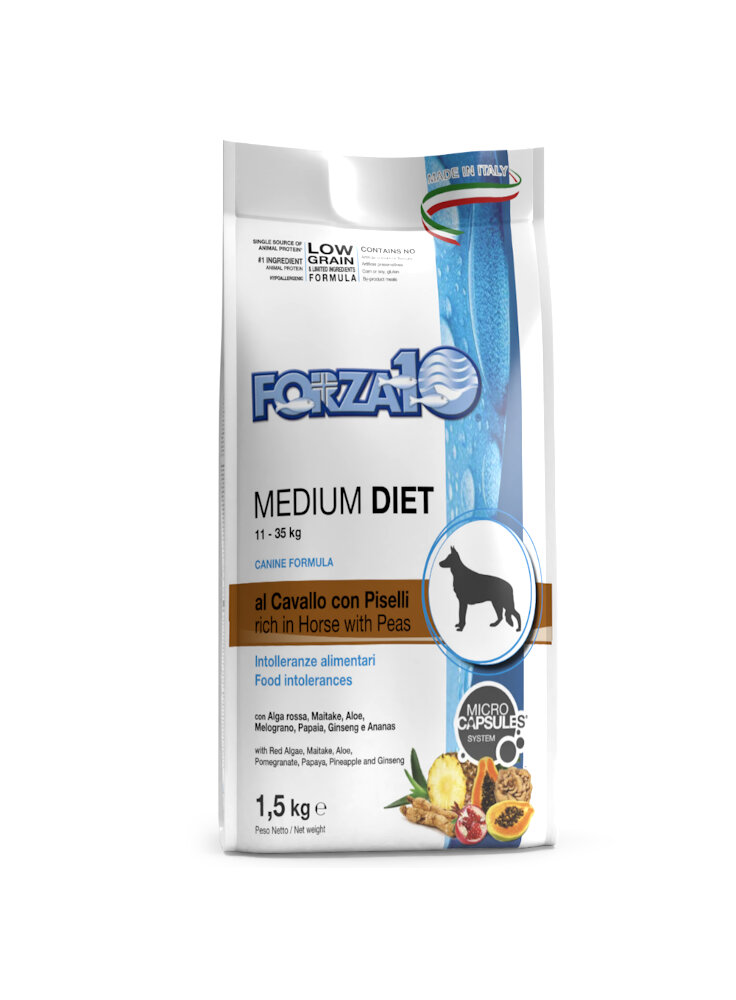 Forza 10 Medium Diet Low Grain Cavallo - Piselli kg 1,5 - 12