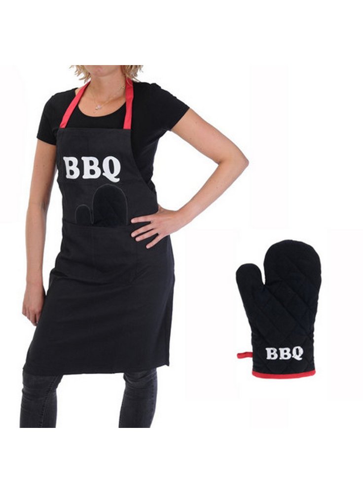 BBQ Equipment Grembiule + Guanto abbinato Unisex