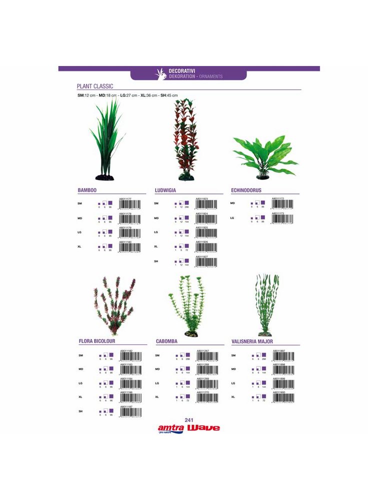 Wave pianta finta per acquario serie Classic Plant