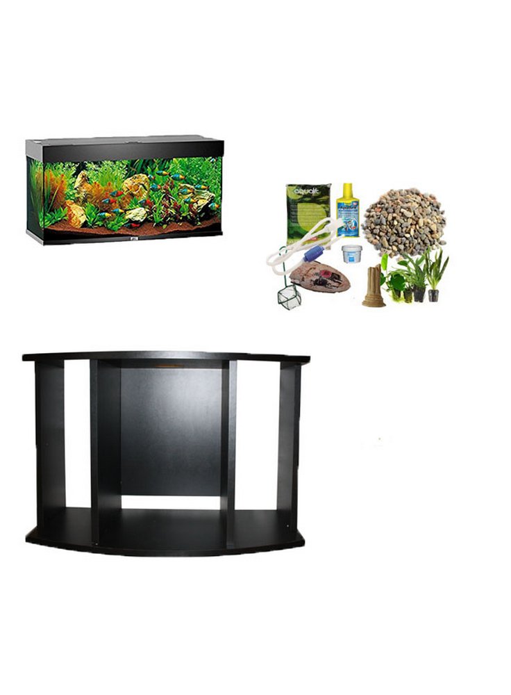 Juwel Acquario Rio 180 Led Nero con allestimento e supporto Faggio Omaggio