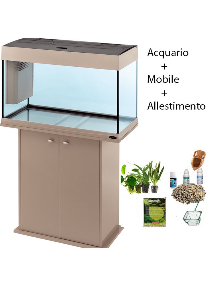 Acquario Dubai 100 led tecno gray + mobile originale + allestimento