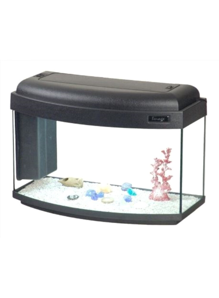 Acquario Image 60x30 cm nero con supporto