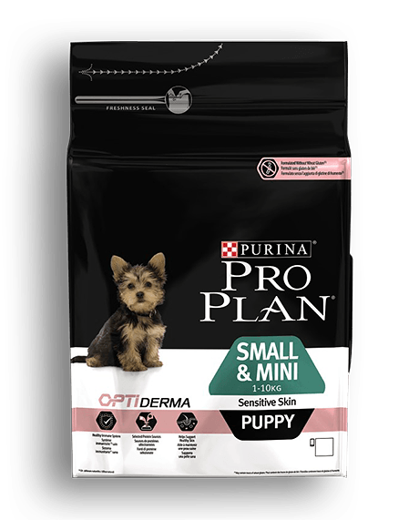 Purina Pro Plan Puppy Small e mini sensitive Skin Optiderma 3 kg