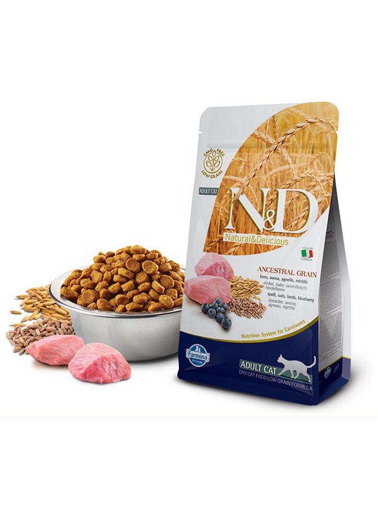 Farmina N&D gatto Ancestral Cibo per Gatti Adulti agnello mirtillo