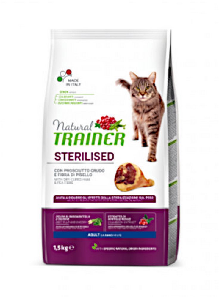 Trainer Natural Cat Adult Sterilised con prosciutto