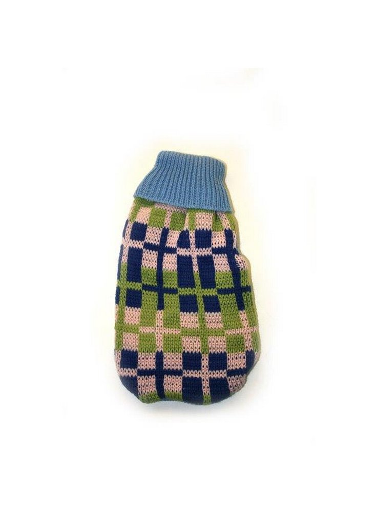 Cappottino per cani jumper cm scacchi scacchi azzurro giallo verde mis.25 X34