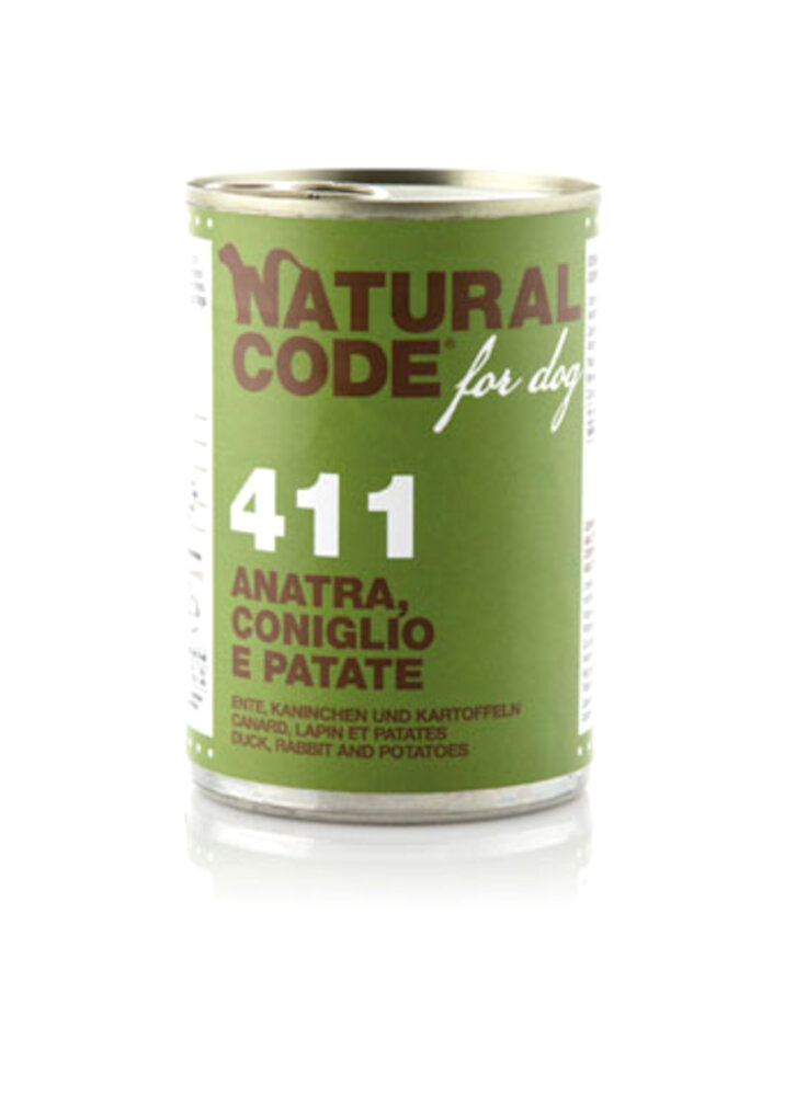 code-dog-411-anatra-coniglio-e-patate-lattina-400g