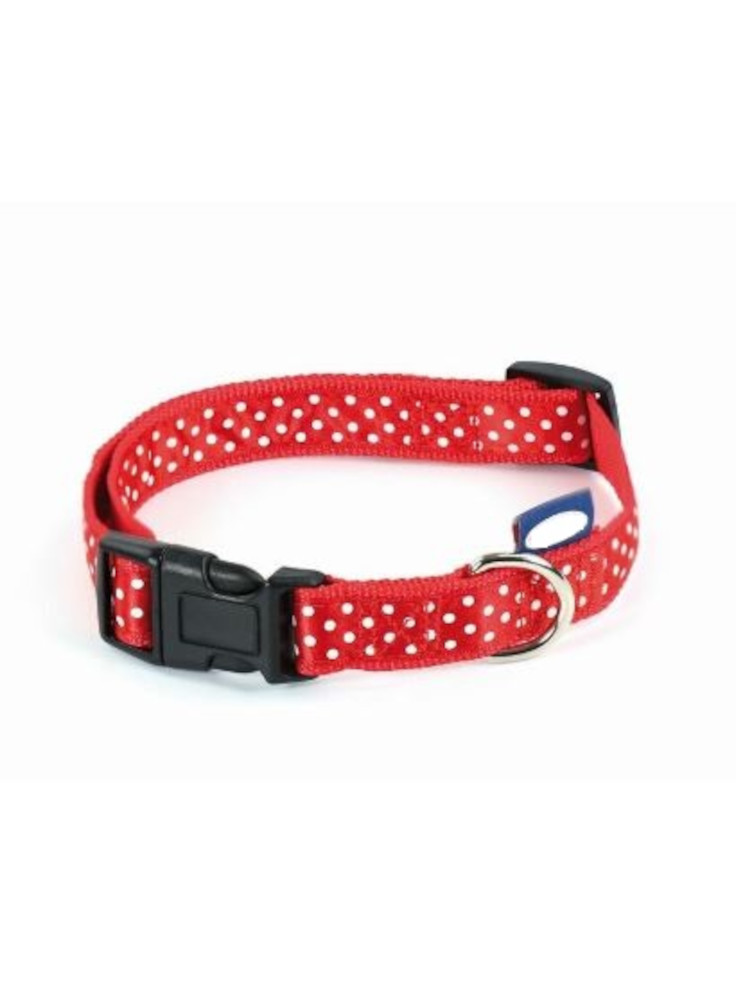 Collare per cane Camon 20-30 cm. rosso con pois