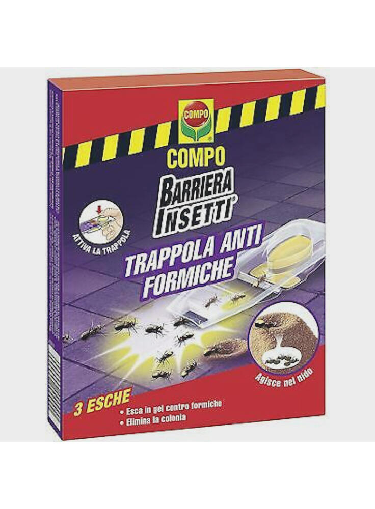 Compo Barriera Insetti striscianti Trappola Antiformiche - Esca 3x 5g