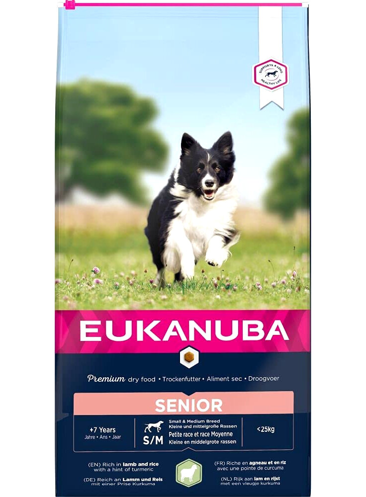 Eukanuba Dog Senior Small/Medium Agnello & Riso  kg 12