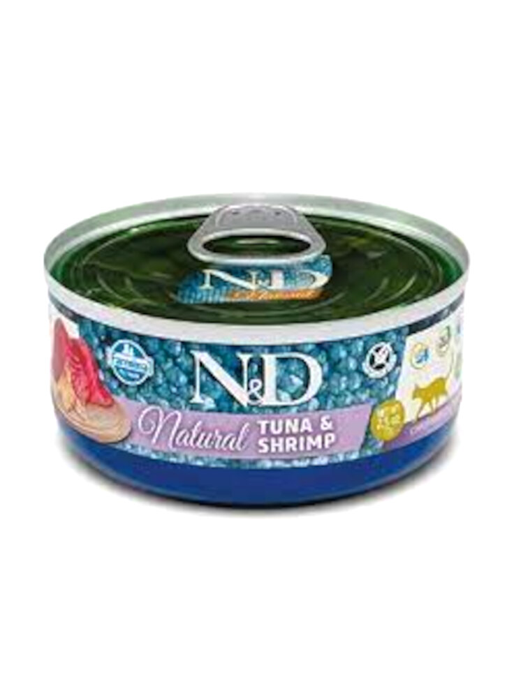 N&D CAT NATURAL TONNO E GAMBERETTI  80 gr -complementary food