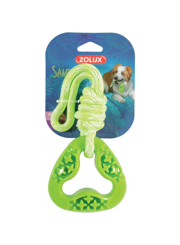 jouet-chien-corde-samba-triangle-26cm-vert