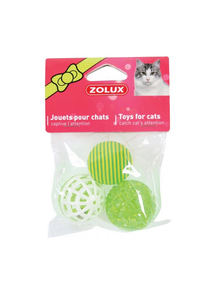 GIOCO per gatti Zolux 3 palline varie da 4 cm