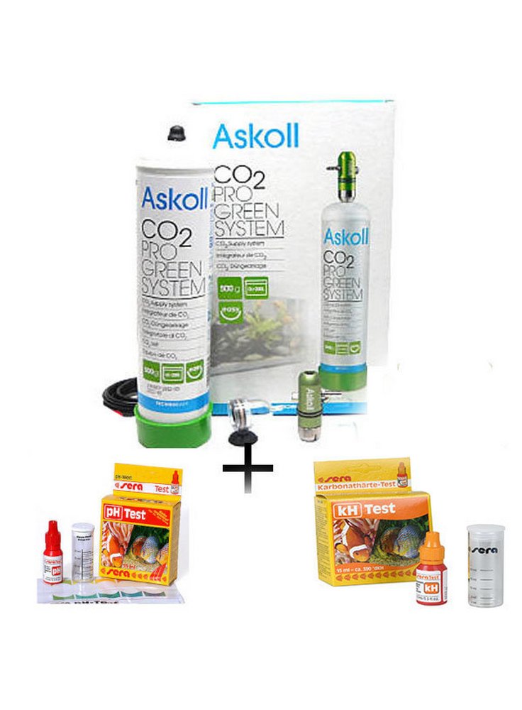 IMPIANTO CO2 ASKOLL SYSTEM PRO GREEN NEW - ph metro elettronico -test kh