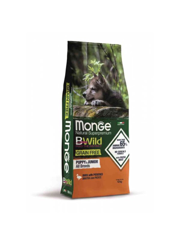 Monge Bwild Grain Free Puppy & Junior Anatra e Patate