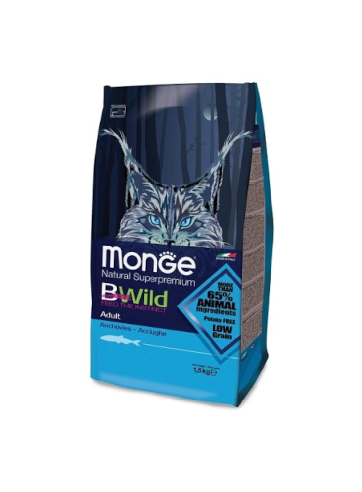 Monge BWILD LOW GRAIN ADULT Acciughe 1,5kg - gatto