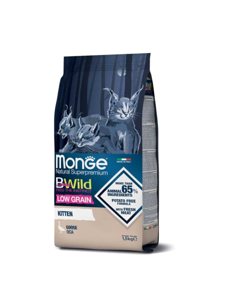 Monge BWILD LOW GRAIN Kitten OCA 1,5Kg - gatto