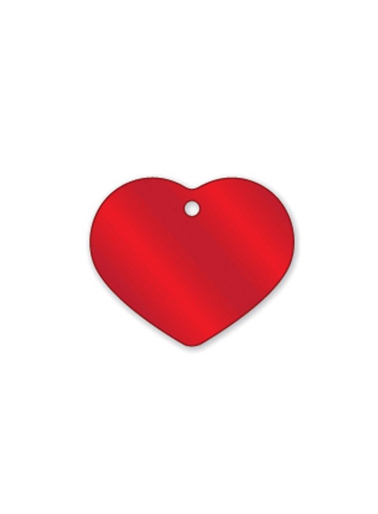 Medaglietta da incidere a forma di cuore rossa