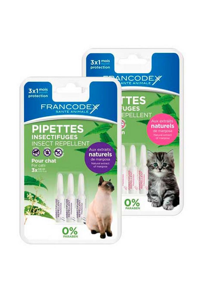 Antiparassitario effetto repellente Francodex per gatti 3x0,6ml gatti adulti e cuccioli
