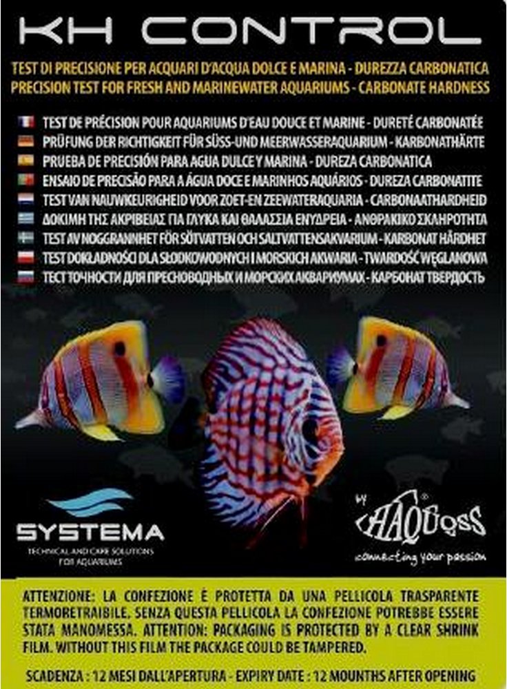 Haquoss KH Test per Acquario (Carbonati e Bicarbonati)