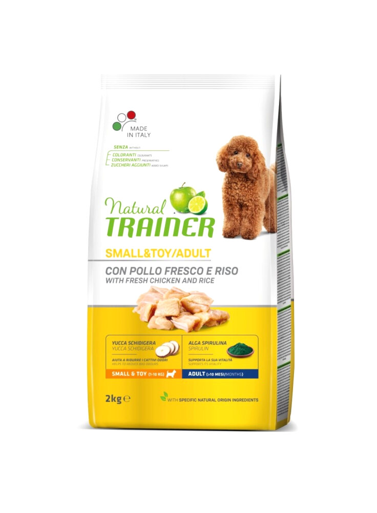 Trainer Natural Dog Adult Mini Pollo, Riso, Yucca Schidigera e Alga spirulina 800 gr