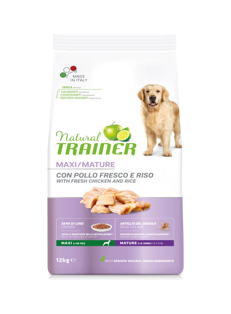 Trainer natural Dog Mature Maxi Pollo e Riso 12kg