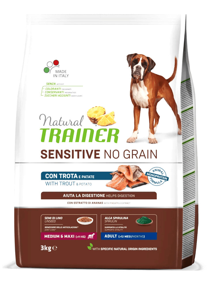 Trainer Sensitive No Grain Medium&Maxi Adult con Trota e Patate