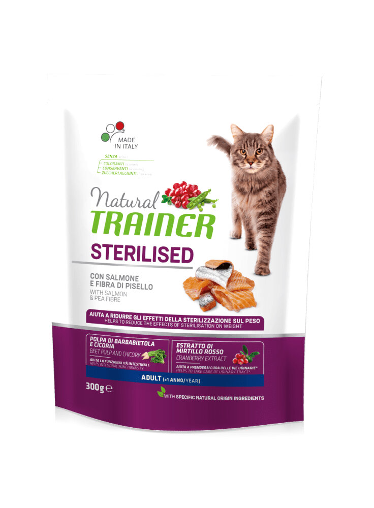 NATURAL TRAINER CAT STERILISED SALMONE