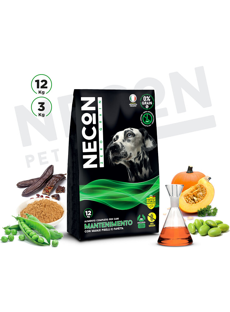 Necon NO GRAIN adult maiale, piselli e favetta