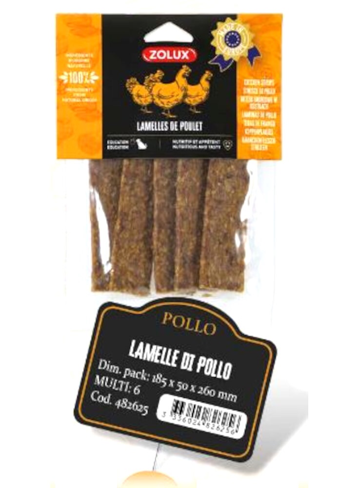 LAMELLE DI POLLO 100g SNACK NATURALE ZOLUX