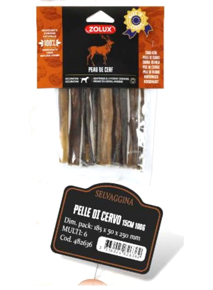 PELLE DI CERVO 15CM 100g SNACK NATURALE ZOLUX