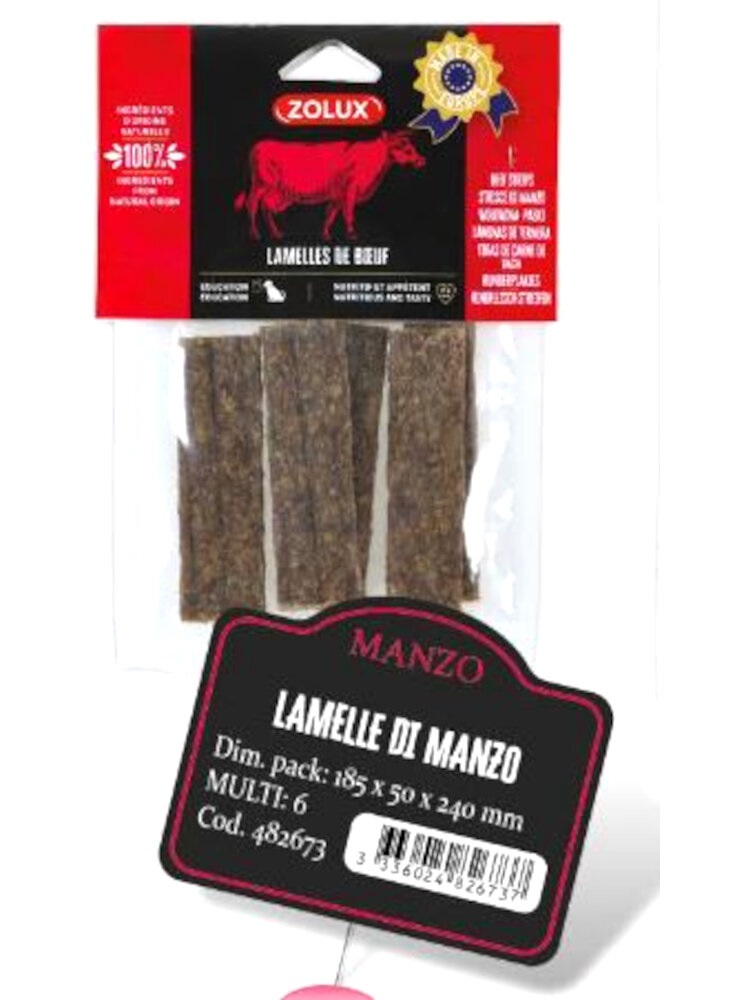 LAMELLE DI MANZO SNACK NATURALE ZOLUX