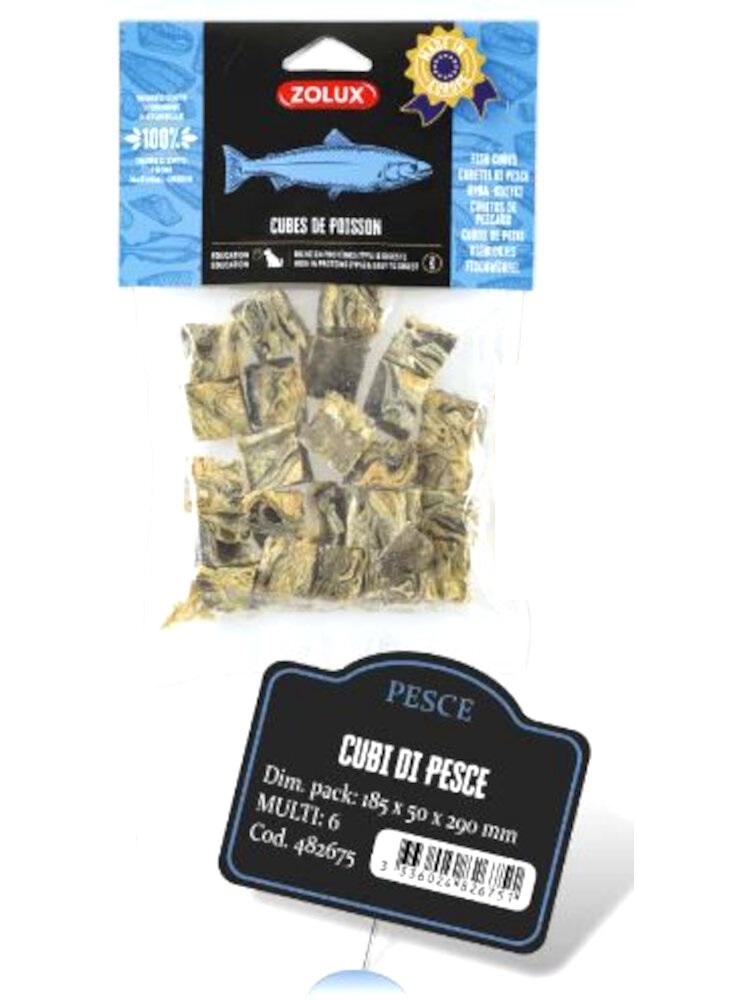 CUBI DI PESCE 100g SNACK NATURALI ZOLUX