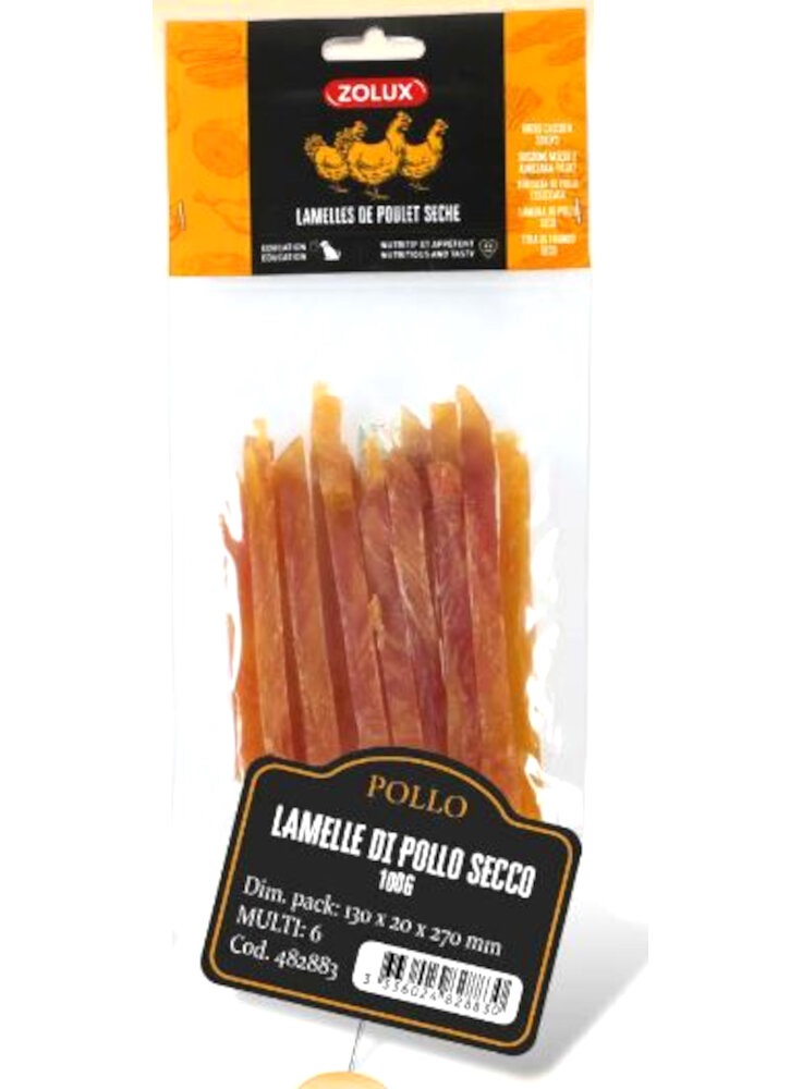 LAMELLE POLLO SECCO 100g SNACK NATURALE ZOLUX