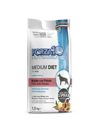 Forza 10 Medium Diet Low Grain Maiale con Patate kg 1,5 - 12