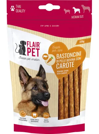 Flairpet Snack Bastoncini di Pelle Bovina per cani