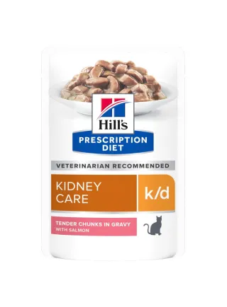 Hill's PRESCRIPTION DIET k/d bocconcini per gatti in bustina per la salute renale al manzo 12x85g