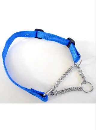 Collare nylon con catena semistrangolo