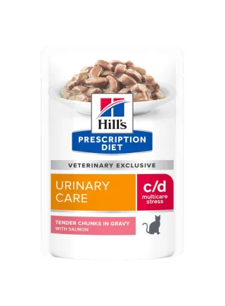 Hill's PRESCRIPTION DIET c/d Multicare Stress alimento per gatti con salmone 12x85g