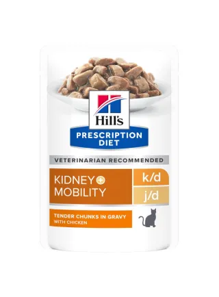 Hill's PRESCRIPTION DIET k/d + Mobility bocconcini per gatti per la saulte renale + articolare in bustina 12x85 G
