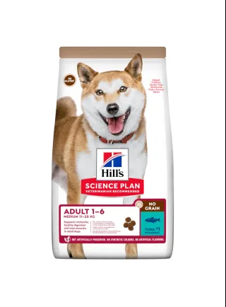 Hill's Science Plan NO GRAIN MEDIUM ADULT IPOALLERGENICO Alimento per Cani con Tonno - 2,5kg