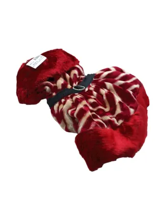 Dolly dog cappottino zebrato rosso / scacchi rosa 45cm