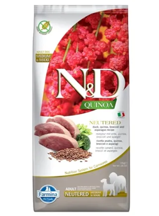 N&D QUINOA DOG ANATRA BROCCOLI ASPARAGI ADULT  NEUTERED