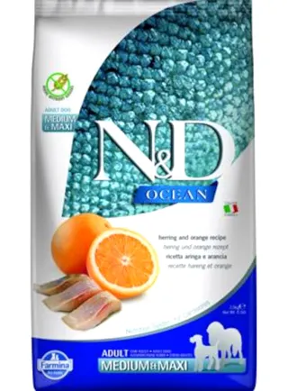 N&D FBLU OCEAN canine - ARINGA & ARANCIA ADULT MEDIUM/MAXI 2,5kg