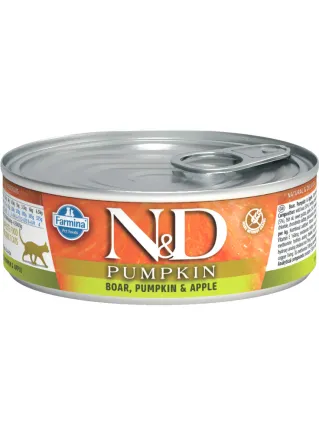 N&D CAT CINGHIALE E ZUCCA E MELA  80 GR