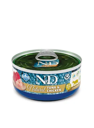 N&D CAT NATURAL TONNO E POLLO  80 gr -complementary food
