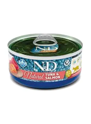 N&D CAT NATURAL TONNO E SALMONE 80 gr -complementary food