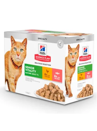 Hill's Multipack buste Senior Vitality gatto maturo 12x85gr