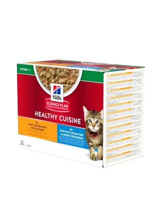 Hill's SP Kitten Healthy Cuisine 12x80g Pollo e Pesce oceanico