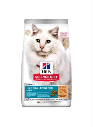 Hill's Science Plan HYPOALLERGENIC Adult alimento secco per gatti con uova e proteine degli insetti - 7kg